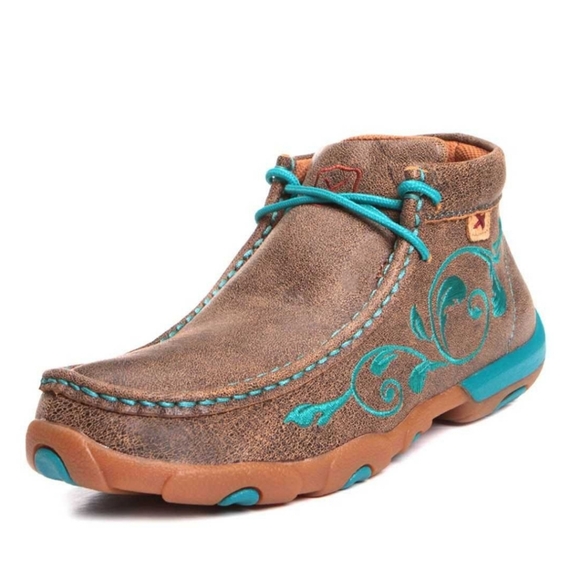 Twistwd X Women's Turquoise Stitch Chukka Driving Moc. - Picture 1 of 9